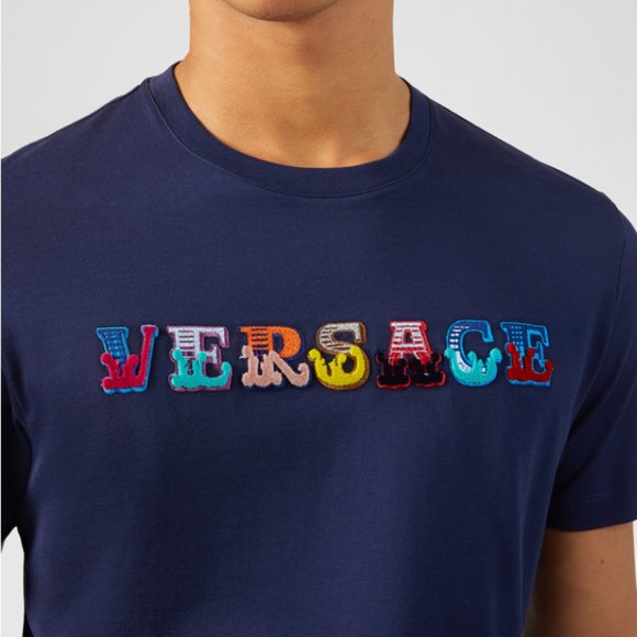 Brand New Versace Men’s Embroidered Logo T-shirt - Picture 4 of 6